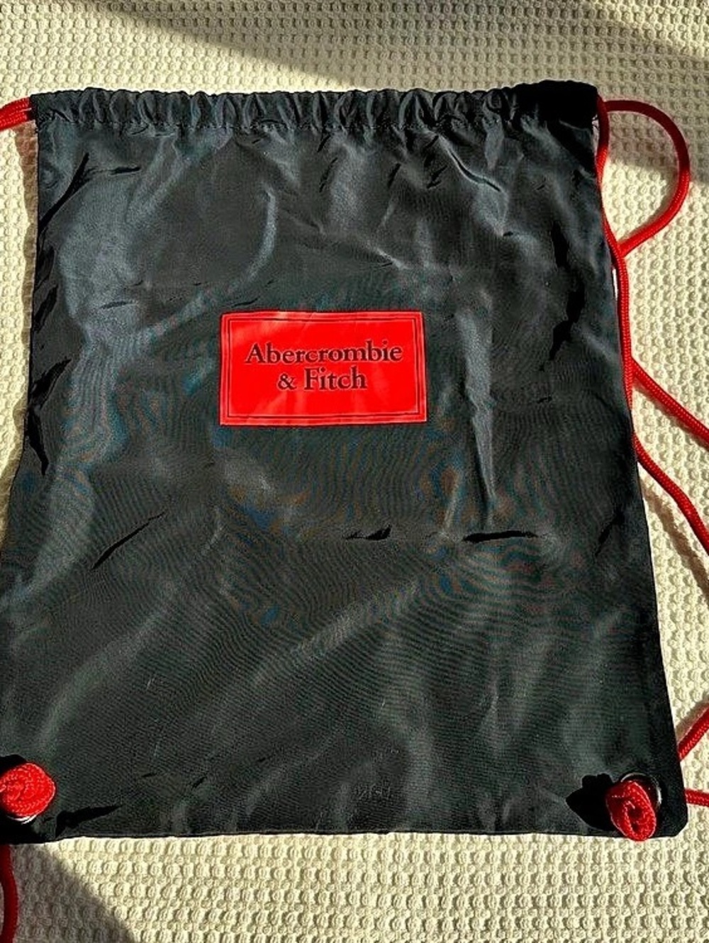 Abercrombie & Fitch Drawstring Backpack Navy & Red